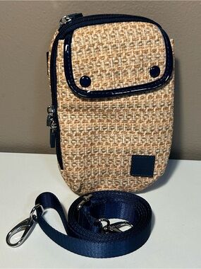 IHKWIP Brand New Everyday Essentials Crossbody Raffia Bag Small Patent Trim Pink